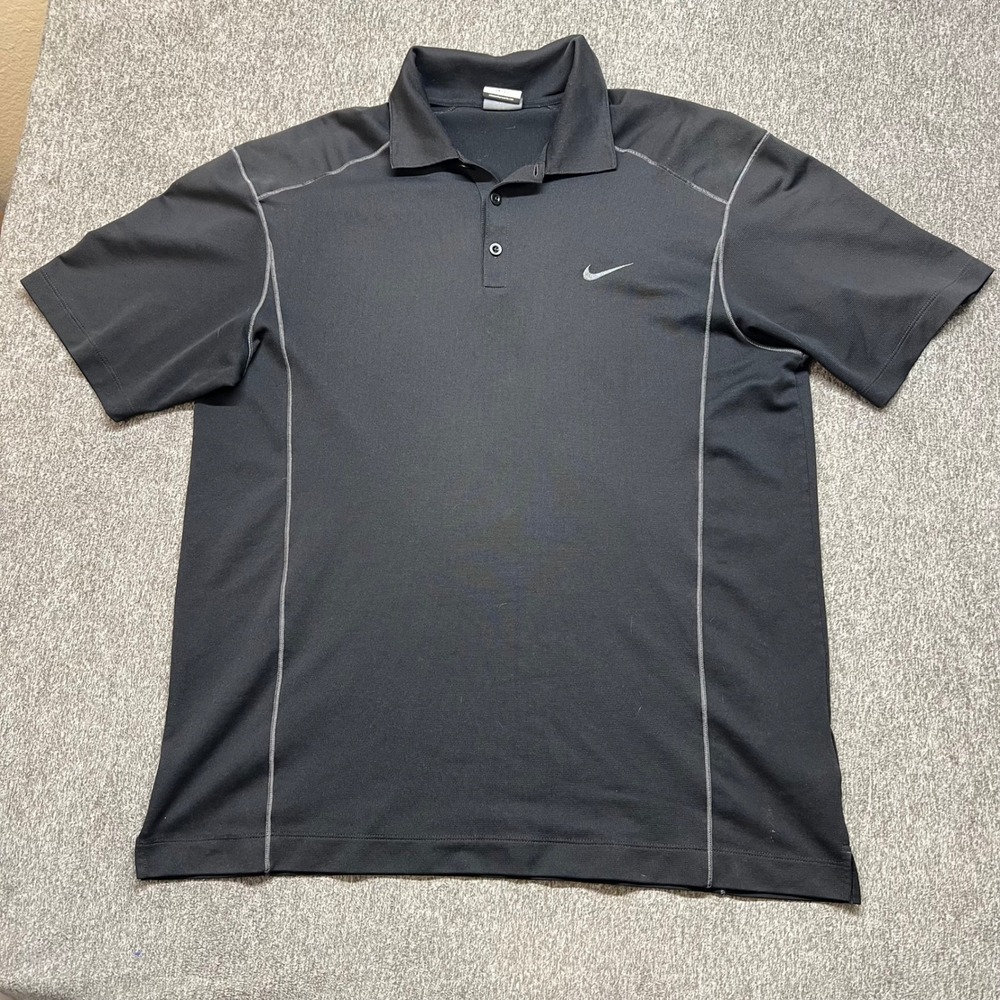Nike Golf Dri-FIT Polo Shirt Mens XL Black Short Sleeve Athletic 348753-010